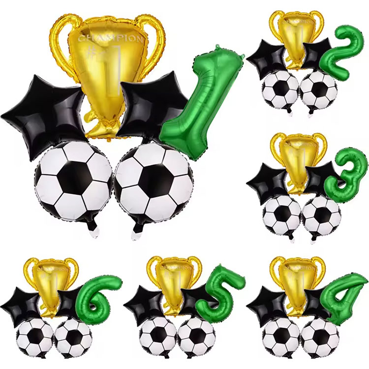 Žalias skaitmeninis futbolo vakarėlio dekoro rinkinys