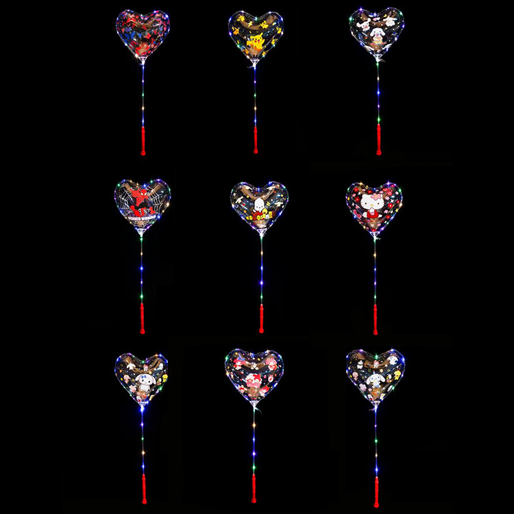 Širdies formos spausdinti Bobo balionai